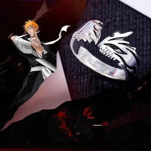 Anime Ring Kurosaki Ichigo Cosplay Unisex Adjustable Opening Couple Mask Rings